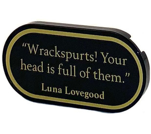 LEGO Tile 2 x 4 with Rounded Ends with "Wrackspurts! Your head is full of them." Luna Lovegood Sticker (66857)