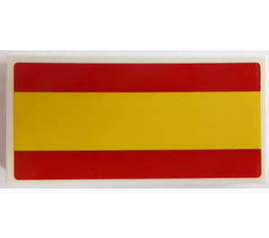 LEGO Tile 2 x 4 with Spain Flag Sticker (87079)