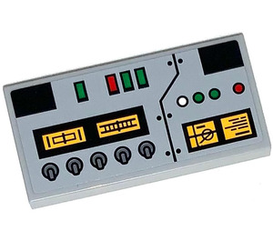 LEGO Tuile 2 x 4 avec Tag-Pod Control Panneau Autocollant (87079)