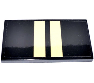 LEGO Tile 2 x 4 with Two golden stripes Sticker (87079)