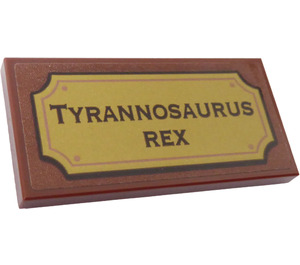 LEGO Tile 2 x 4 with 'TYRANNOSAURUS REX' Sticker (87079)