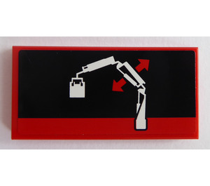 LEGO Tile 2 x 4 with Up and Down Movement of the Crane Arm Sticker (87079)