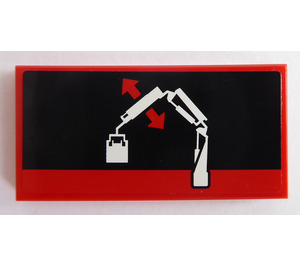 LEGO Tile 2 x 4 with Up and Down Movement of the Crane Forearm Sticker (87079)