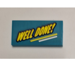 LEGO Tile 2 x 4 with 'Well Done' Sticker (87079)