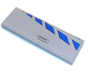 LEGO Fliese 2 x 6 mit Blau Muster und Doorhandle (Recht) Aufkleber (69729)