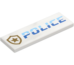 LEGO Fliese 2 x 6 mit Gold Abzeichen und 'Polizei' (69729 / 101358)