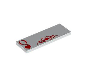 LEGO Tile 2 x 6 with "Q" Queen of Hearts (69729 / 104300)