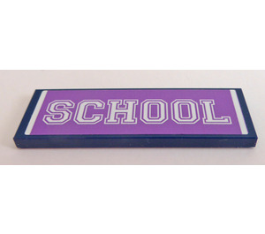 LEGO Tile 2 x 6 with 'SCHOOL' Sticker (69729)