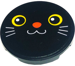 LEGO Tile 3 x 3 Round with Cat Face Sticker (67095)