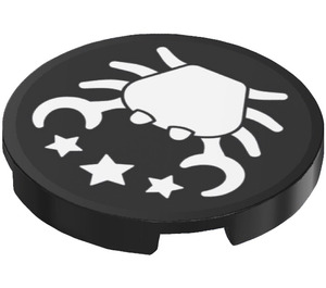 LEGO Tile 3 x 3 Round with Crab and Stars Sticker (67095)