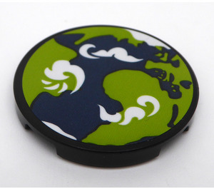 LEGO Tile 3 x 3 Round with Earth and Clouds Seen from the Sky Sticker (67095)