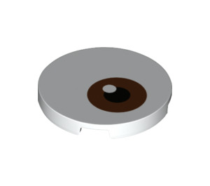 LEGO Tile 3 x 3 Round with Eye with Brown (67095 / 68368)