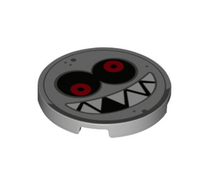 LEGO Fliese 3 x 3 Runden mit Gesicht mit Zähne (67095 / 80495)