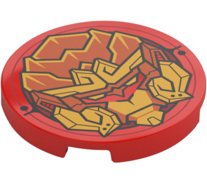 LEGO Tile 3 x 3 Round with Monkey King Robot Head (67095 / 101451)