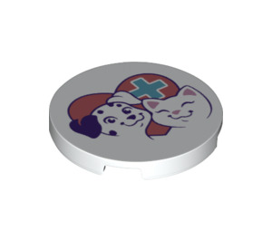 LEGO Tile 3 x 3 Round with Pet Clinic Emblem (67095 / 82614)