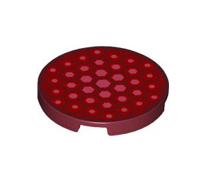 LEGO Tile 3 x 3 Round with Red Hexagons (67095 / 100384)