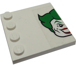 LEGO Tile 4 x 4 with Studs on Edge with Joker Funhouse Head (Right) Sticker (6179)