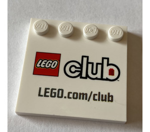 LEGO Fliese 4 x 4 mit Bolzen auf Kante mit Lego Club Dekoration (6179)