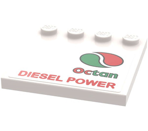 LEGO Tuile 4 x 4 avec Goujons sur Bord avec Octan logo et rouge 'DIESEL POWER' (Model Droite) Autocollant (6179)