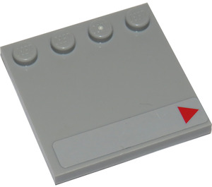 LEGO Tile 4 x 4 with Studs on Edge with Red arrow on the right Sticker (6179)