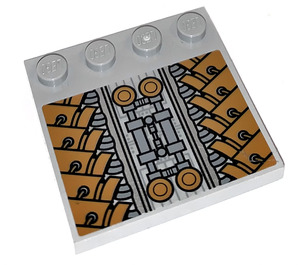 LEGO Tile 4 x 4 with Studs on Edge with SW Sith Infiltrator Mechanical Pattern Sticker (6179)