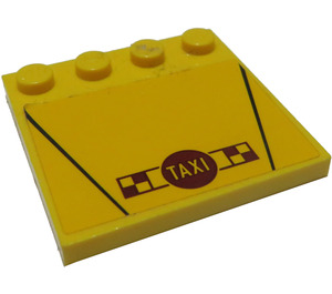 LEGO Tuile 4 x 4 avec Goujons sur Bord avec 'TAXI' Autocollant (6179)