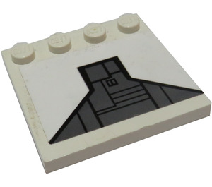 LEGO Tile 4 x 4 with Studs on Edge with Triangle 7676 Sticker (6179)