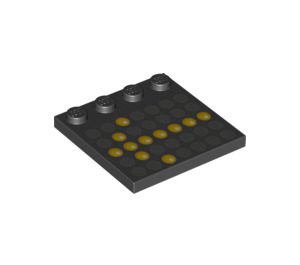 LEGO Tegel 4 x 4 met Studs Aan Rand met Geel Links Pijl Dots en Grijs Dots (6179 / 21507)