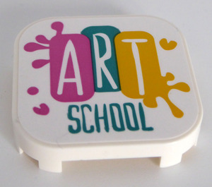 LEGO Tile 4 x 4 x 0.7 Rounded with 'ART SCHOOL' Sticker (68869)