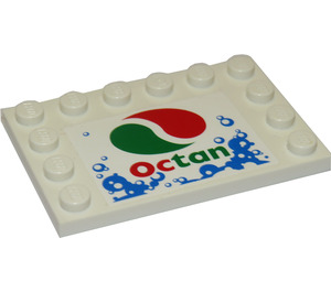 LEGO Tile 4 x 6 with Studs on 3 Edges with Bubbles and Octan Logo Sticker (6180)