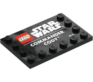 LEGO Tile 4 x 6 with Studs on 3 Edges with 'Commander Cody' and Star Wars Logo (6180 / 102789)