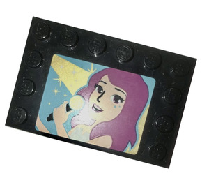 LEGO Tile 4 x 6 with Studs on 3 Edges with Friends Female Singer Sticker (6180)