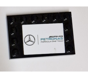 LEGO Tile 4 x 6 with Studs on 3 Edges with Mercedes AMG Petronas Sticker (6180)