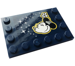 LEGO Tile 4 x 6 with Studs on 3 Edges with Minnie Mouse, Stars Sticker (6180)