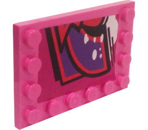 LEGO Tile 4 x 6 with Studs on 3 Edges with Shellraiser Graffitti (Left) Sticker (6180)