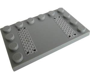 LEGO Tile 4 x 6 with Studs on 3 Edges with Silver Tread Plates Sticker (6180)