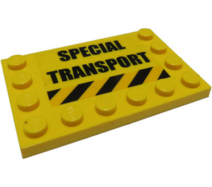 LEGO Tuile 4 x 6 avec Goujons sur 3 Edges avec "SPECIAL TRANSPORT" Autocollant (6180)