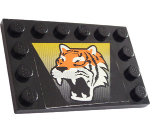 LEGO Tile 4 x 6 with Studs on 3 Edges with Tiger Pattern Sticker (6180)