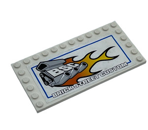 LEGO Tile 6 x 12 with Studs on 3 Edges with 'BSC BRICK STREET CUSTOM' Sticker (6178)