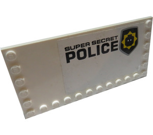 LEGO Tile 6 x 12 with Studs on 3 Edges with Head Badge and 'Super Secret Police' Pattern Model Right Sticker (6178)