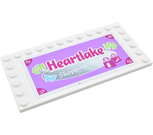 LEGO Tile 6 x 12 with Studs on 3 Edges with Heartlake Shopping Mall Sticker (6178)