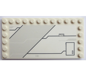 LEGO Fliese 6 x 12 mit Bolzen auf 3 Edges mit Panel Lines und Hatch Aufkleber (6178)