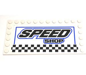 LEGO Tile 6 x 12 with Studs on 3 Edges with SPEED SHOP Sticker (6178)