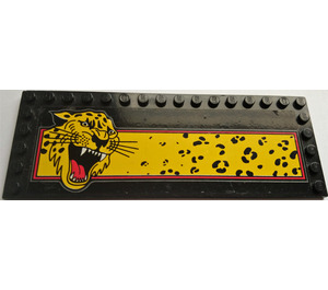 LEGO Tile 6 x 16 with Studs on 3 Edges with Roaring Cheetah Head Sticker (6205)