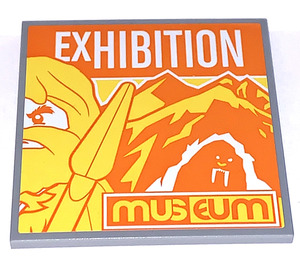 LEGO Tile 6 x 6 with Exhibition Museum Sticker with Bottom Tubes (10202)