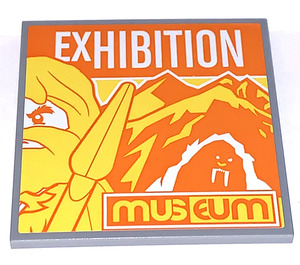 LEGO Fliese 6 x 6 mit Exhibition Museum Aufkleber mit Unterrohren (10202)