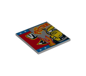 LEGO Fliese 6 x 6 mit "Its Fritter" mit Unterrohren (10202 / 33685)