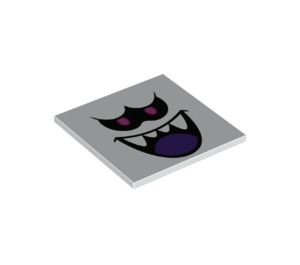 LEGO Tile 6 x 6 with King Boo Face with Dark Purple Tongue with Bottom Tubes (10202 / 94377)