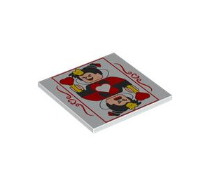 LEGO Fliese 6 x 6 mit Queen of Herzen Playing Card mit Unterrohren (10202 / 104672)
