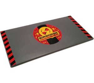 LEGO Tile 8 x 16 with Airborne Spoilers Logo Sticker with Bottom Tubes, Textured Top (90498)